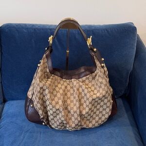 Gucci GG Canvas Jockey Large Hobo Bag‎